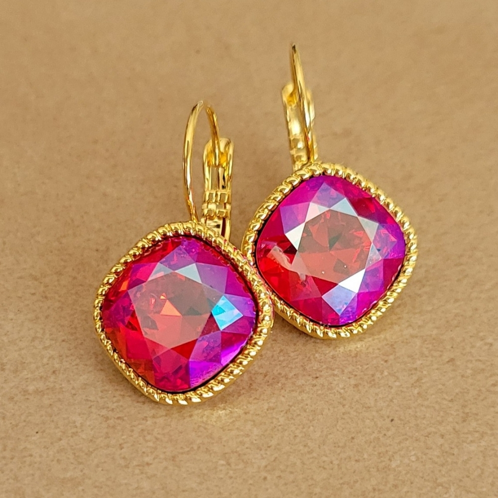 Austrian Crystal Earrings in Gold
